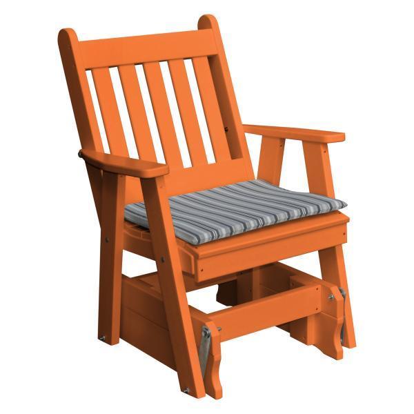 A &amp; L Furniture Poly Traditional English Gliding Chair Outdoor Chairs Orange