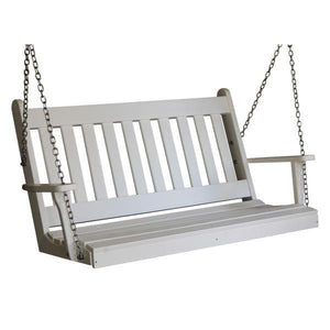 A & L Furniture Poly Traditional English Porch Swing Porch Swings 4ft / Aruba Blue