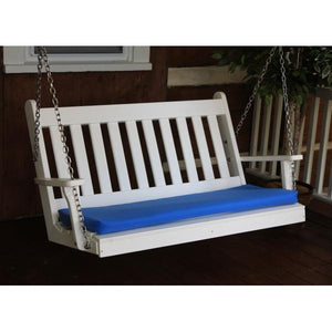 A & L Furniture Poly Traditional English Porch Swing Porch Swings 4ft / Aruba Blue