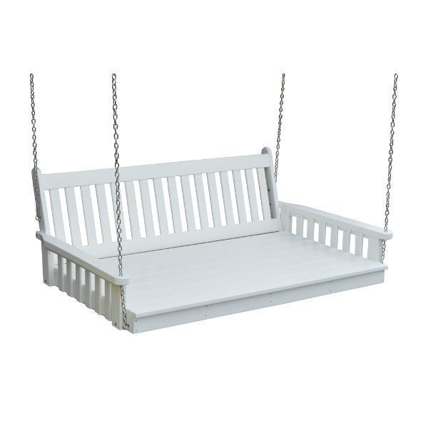 A &amp; L Furniture Poly Traditional English Swingbed Porch Swing Beds 4ft / Aruba Blue