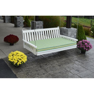 A & L Furniture Poly Traditional English Swingbed Porch Swing Beds 4ft / Aruba Blue