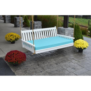 A & L Furniture Poly Traditional English Swingbed Porch Swing Beds 4ft / Aruba Blue