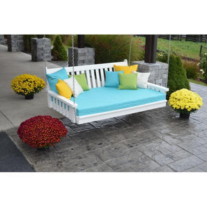 A & L Furniture Poly Traditional English Swingbed Porch Swing Beds 4ft / Aruba Blue