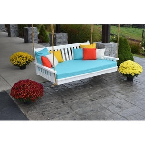 A & L Furniture Poly Traditional English Swingbed Porch Swing Beds 4ft / Aruba Blue