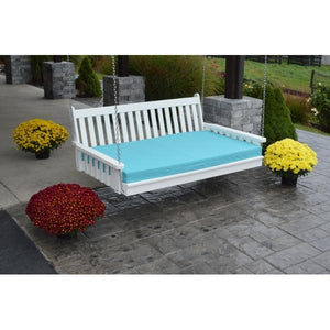 A & L Furniture Poly Traditional English Swingbed Porch Swing Beds 4ft / Aruba Blue