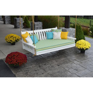 A & L Furniture Poly Traditional English Swingbed Porch Swing Beds 4ft / Aruba Blue