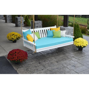 A & L Furniture Poly Traditional English Swingbed Porch Swing Beds 4ft / Aruba Blue