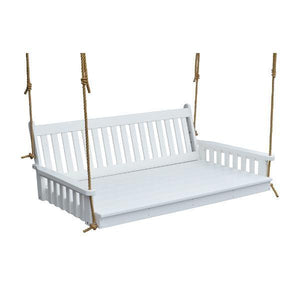 A & L Furniture Poly Traditional English Swingbed Porch Swing Beds 4ft / Aruba Blue