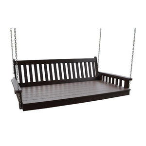 A & L Furniture Poly Traditional English Swingbed Porch Swing Beds 4ft / Aruba Blue