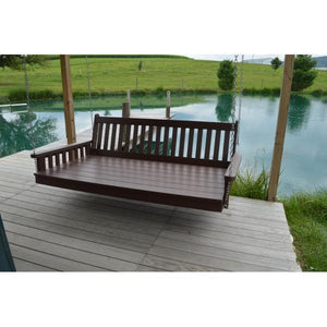 A & L Furniture Poly Traditional English Swingbed Porch Swing Beds 4ft / Aruba Blue