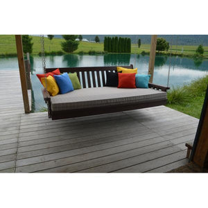 A & L Furniture Poly Traditional English Swingbed Porch Swing Beds 4ft / Aruba Blue