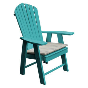 A & L Furniture Poly Upright Adirondack Chair Outdoor Chairs Aruba Blue
