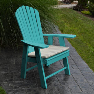 A & L Furniture Poly Upright Adirondack Chair Outdoor Chairs Aruba Blue