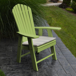 A & L Furniture Poly Upright Adirondack Chair Outdoor Chairs Aruba Blue