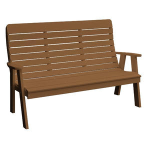 A & L Furniture Poly Winston Garden Bench Garden Benches 4ft / Aruba Blue