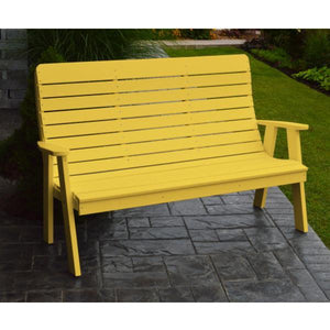 A & L Furniture Poly Winston Garden Bench Garden Benches 4ft / Aruba Blue