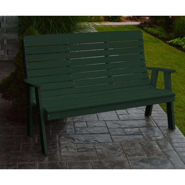 A &amp; L Furniture Poly Winston Garden Bench Garden Benches 4ft / Aruba Blue