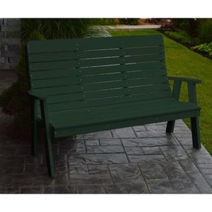 A & L Furniture Poly Winston Garden Bench Garden Benches 4ft / Aruba Blue