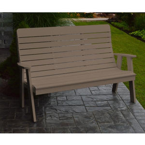 A & L Furniture Poly Winston Garden Bench Garden Benches 4ft / Aruba Blue