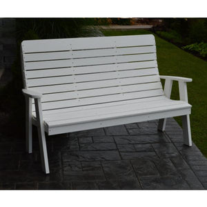 A & L Furniture Poly Winston Garden Bench Garden Benches 4ft / Aruba Blue