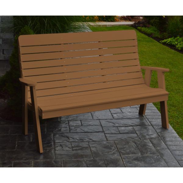 A &amp; L Furniture Poly Winston Garden Bench Garden Benches 4ft / Cedar