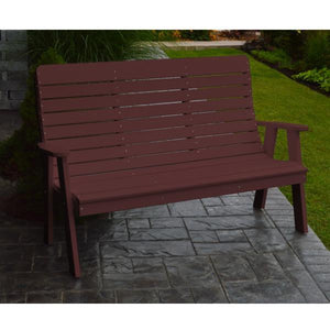 A & L Furniture Poly Winston Garden Bench Garden Benches 4ft / Cherrywood