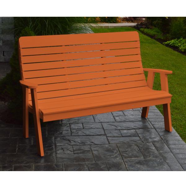 A &amp; L Furniture Poly Winston Garden Bench Garden Benches 4ft / Orange