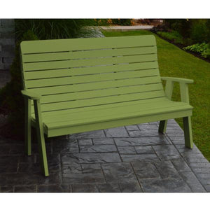 A & L Furniture Poly Winston Garden Bench Garden Benches 4ft / Tropical Lime