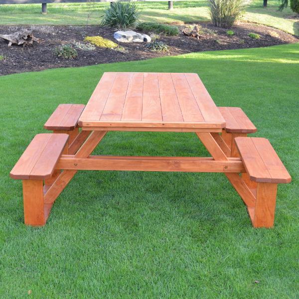 A &amp; L Furniture Pressure Treated Pine 8ft Walk-In Table Picnic Table Cedar / No