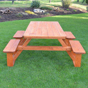 A & L Furniture Pressure Treated Pine 8ft Walk-In Table Picnic Table Cedar / No