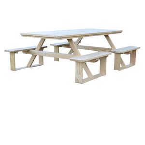 A & L Furniture Pressure Treated Pine 8ft Walk-In Table Picnic Table Unfinished / No