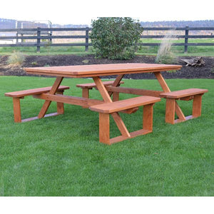 A & L Furniture Pressure Treated Pine 8ft Walk-In Table Picnic Table Unfinished / No