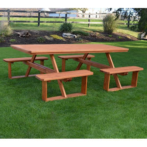 A & L Furniture Pressure Treated Pine 8ft Walk-In Table Picnic Table Unfinished / No