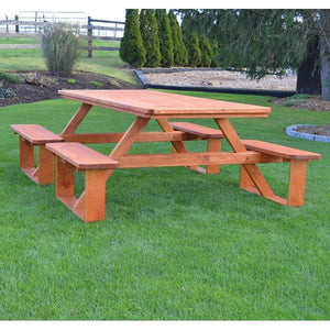 A & L Furniture Pressure Treated Pine 8ft Walk-In Table Picnic Table Unfinished / No