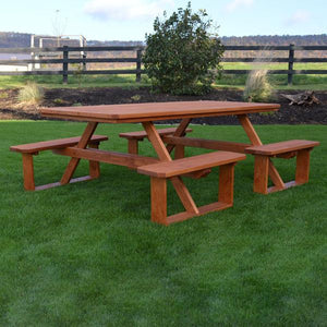 A & L Furniture Pressure Treated Pine 8ft Walk-In Table Picnic Table Unfinished / No