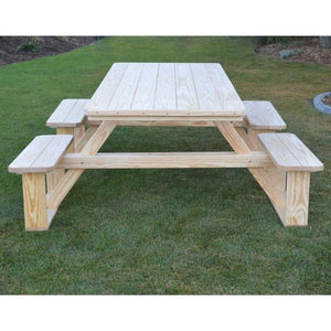 A & L Furniture Pressure Treated Pine 8ft Walk-In Table Picnic Table Unfinished / No