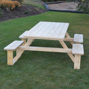 A & L Furniture Pressure Treated Pine 8ft Walk-In Table Picnic Table Unfinished / No