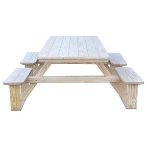 A & L Furniture Pressure Treated Pine 8ft Walk-In Table Picnic Table Unfinished / No