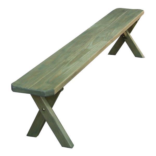 A &amp; L Furniture Pressure Treated Pine Crossleg Bench Picnic Benches 2ft / Linden Leaf