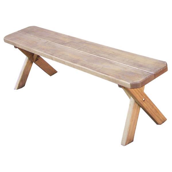 A &amp; L Furniture Pressure Treated Pine Crossleg Bench Picnic Benches 2ft / Oak