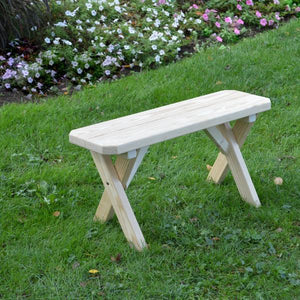 A & L Furniture Pressure Treated Pine Crossleg Bench Picnic Benches 2ft / Unfinished