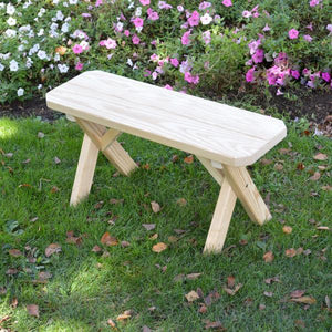 A & L Furniture Pressure Treated Pine Crossleg Bench Picnic Benches 2ft / Unfinished