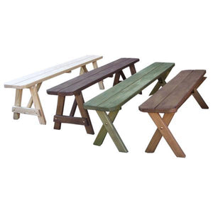 A & L Furniture Pressure Treated Pine Crossleg Bench Picnic Benches 2ft / Unfinished