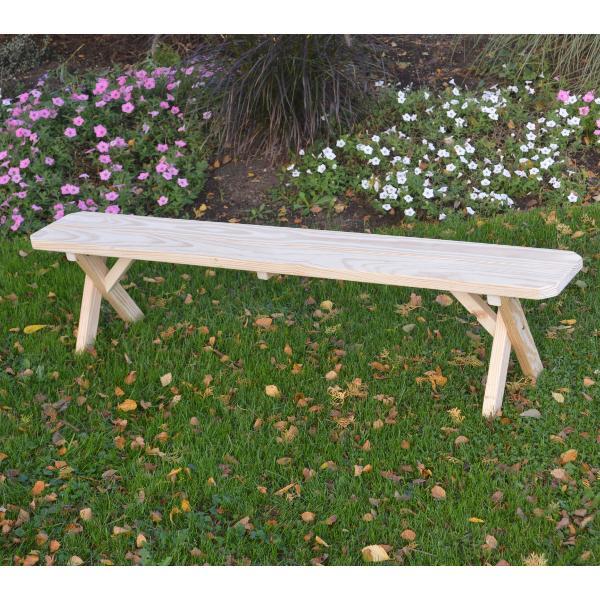 A &amp; L Furniture Pressure Treated Pine Crossleg Bench Picnic Benches 2ft / Unfinished