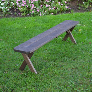 A & L Furniture Pressure Treated Pine Crossleg Bench Picnic Benches 2ft / Walnut