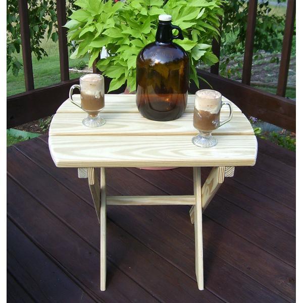 A &amp; L Furniture Pressure Treated Pine Folding Oval End Table Table Unfinished