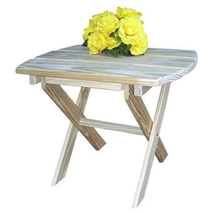 A & L Furniture Pressure Treated Pine Folding Oval End Table Table Unfinished