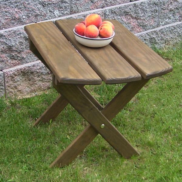 A &amp; L Furniture Pressure Treated Pine Folding Oval End Table Table Unfinished