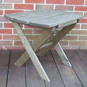 A & L Furniture Pressure Treated Pine Folding Oval End Table Table Walnut