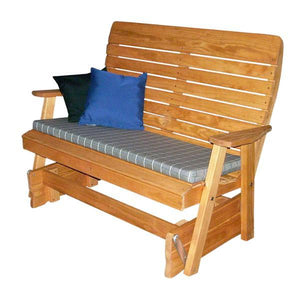 A & L Furniture Pressure Treated Pine Highback Glider Gliders 4ft / Cedar